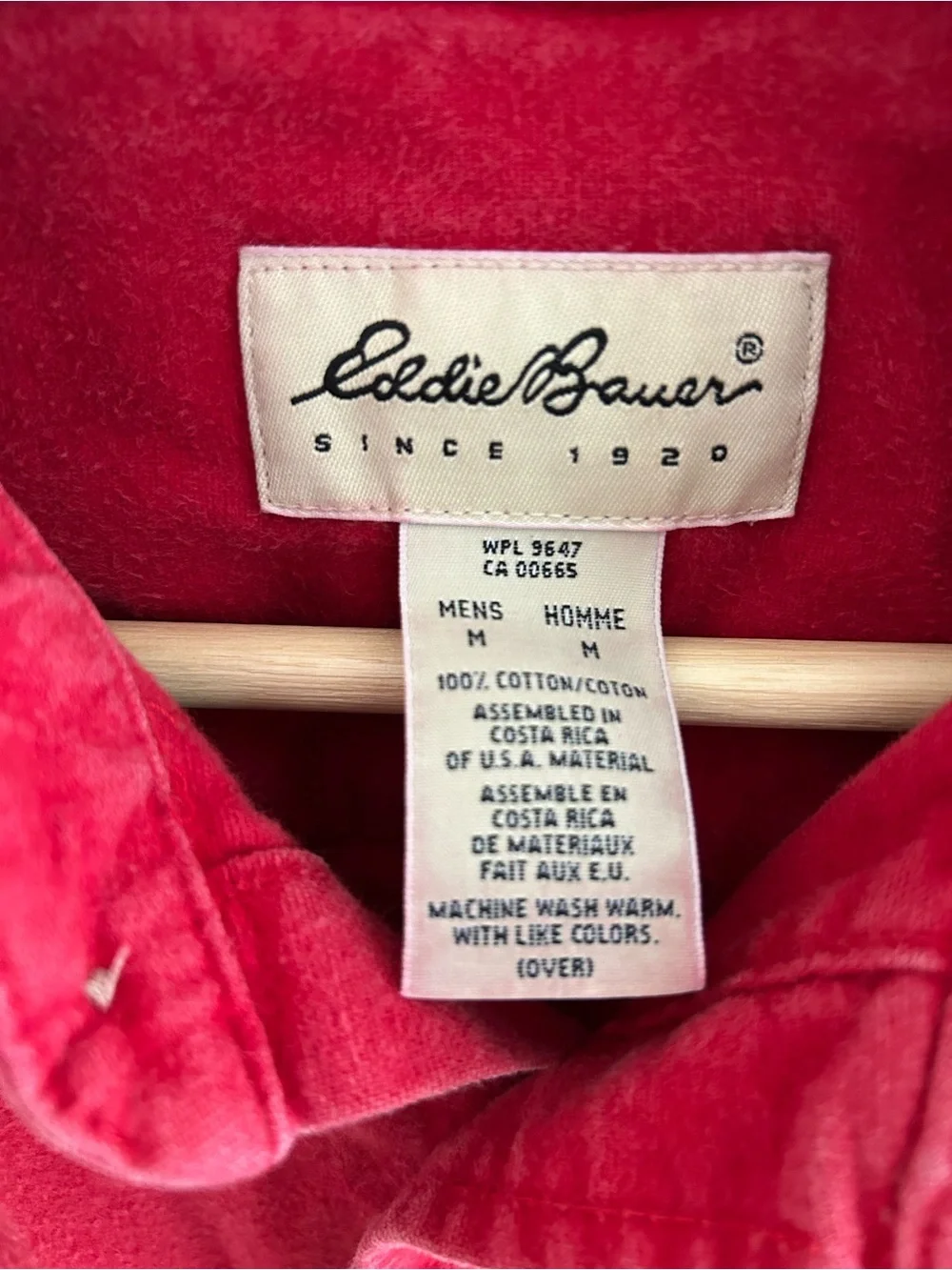 Eddie Bauer Bright Red Flannel Button-Down Shirt